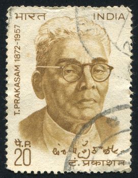 INDIA - CIRCA 1972: stamp printed by India, shows Prakasam, circa 1972