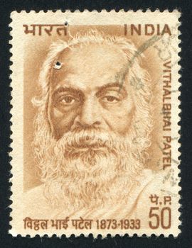 INDIA - CIRCA 1962: stamp printed by India, shows Vithalbhai Patel, National Leader, circa 1962