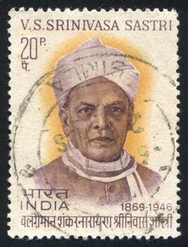 INDIA - CIRCA 1970: stamp printed by India, shows Srinivasa Sastri, circa 1970