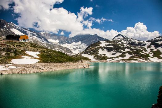 The Kaprun reservoir in the high Alp mountains in Austria