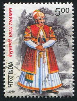 INDIA - CIRCA 2010: stamp printed by India, shows Velu Thampi, circa 2010