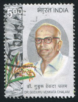 INDIA - CIRCA 2010: stamp printed by India, shows Guduru Venkata Chalam, circa 2010