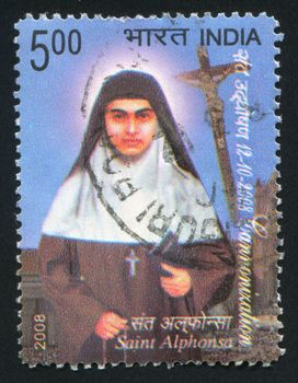 INDIA - CIRCA 2008: stamp printed by India, shows Saint Alphonsa, circa 2008