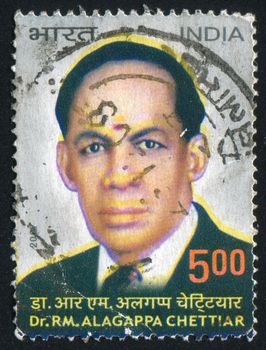 INDIA - CIRCA 2007: stamp printed by India, shows Alagappa Chettiar, Industrialist and Philanthropist, circa 2007