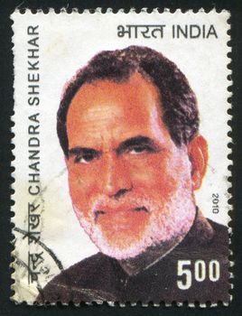 INDIA - CIRCA 2010: stamp printed by India, shows Chandra Shekhar, circa 2010