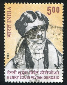 INDIA - CIRCA 2009: stamp printed by India, shows Henry Louis Vivian Derozio, circa 2009