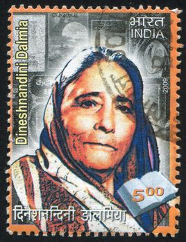 INDIA - CIRCA 2009: stamp printed by India, shows woman Dinesh Nandini Dalmia, circa 2009