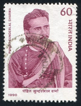 INDIA - CIRCA 1990: stamp printed by India, shows Sunder Lal Sharma (1881-1940), social reformer, circa 1990