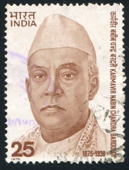 INDIA - CIRCA 1975: stamp printed by India, shows Karmavir Nabin Chandra Bardoloi, circa 1975