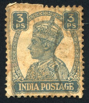 INDIA - CIRCA 1941: stamp printed by India, shows King George VI, circa 1941