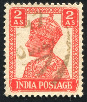 INDIA - CIRCA 1941: stamp printed by India, shows King George VI, circa 1941