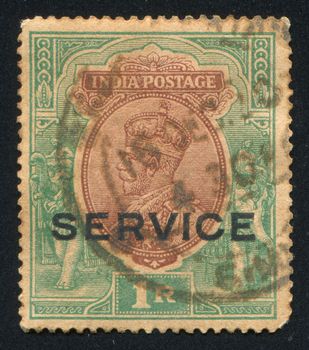 INDIA - CIRCA 1941: stamp printed by India, shows King George VI, circa 1941