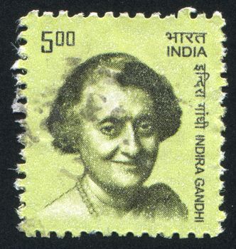 INDIA - CIRCA 1983: stamp printed by India, shows woman Indira Gandhi, circa 1983