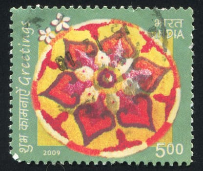 INDIA - CIRCA 2009:  stamp printed by India, shows pattern, flower, circa 2009