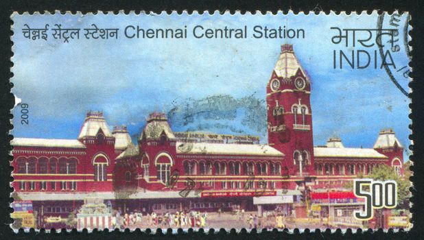 INDIA - CIRCA 2009: stamp printed by India, shows Chennai Central station, circa 2009