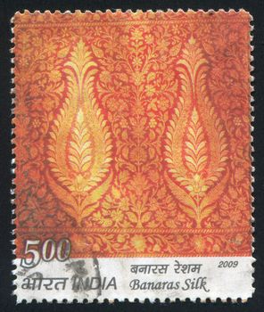 INDIA - CIRCA 2009: stamp printed by India, shows fabric Banaras Silk, circa 2009