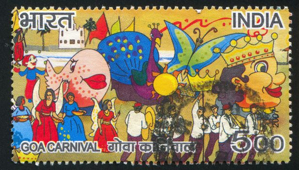 INDIA - CIRCA 2007: stamp printed by India, shows Goa Carnival, circa 2007