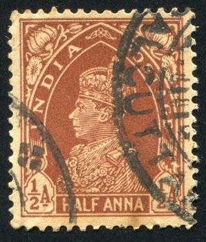 INDIA - CIRCA 1941: stamp printed by India, shows King George VI, circa 1941