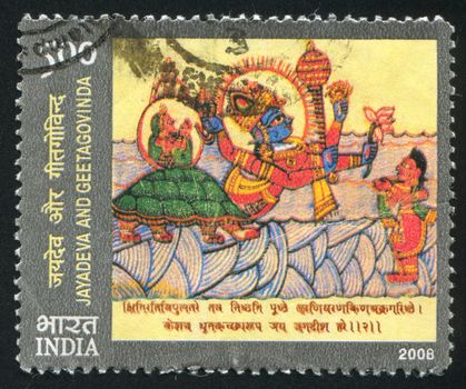 INDIA - CIRCA 2008: stamp printed by India, shows JayaDeva and Getagovinda, circa 2008