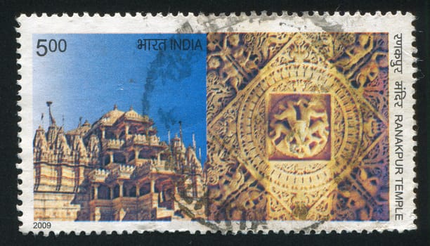 INDIA - CIRCA 2009: stamp printed by India, shows Ranakpur temple, circa 2009