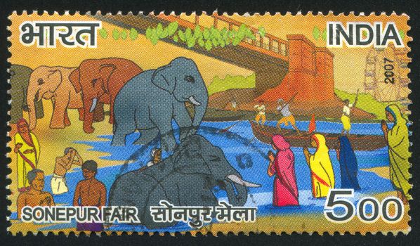 INDIA - CIRCA 2007: stamp printed by India, shows Sonepur Fair, circa 2007