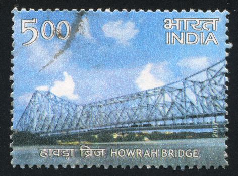 INDIA - CIRCA 2007: stamp printed by India, shows Howrah Bridge, circa 2007