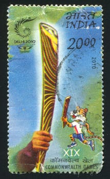 INDIA - CIRCA 2010: stamp printed by India, shows Talisman of XIX Commonwealth games, circa 2010