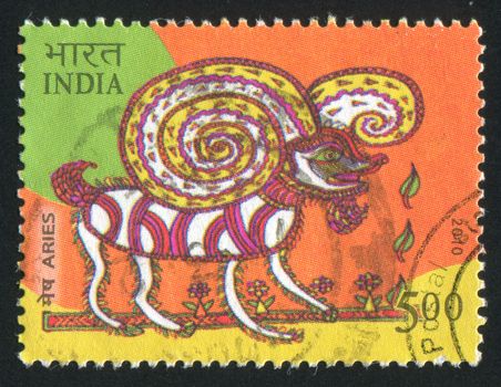 INDIA - CIRCA 2010: stamp printed by India, shows aries, circa 2010