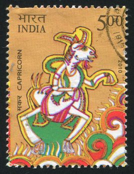 INDIA - CIRCA 2010: stamp printed by India, shows capricorn, circa 2010