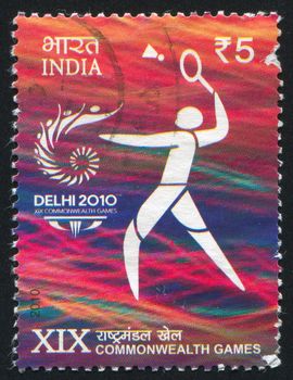 INDIA - CIRCA 2010: stamp printed by India, shows badminton player, circa 2010