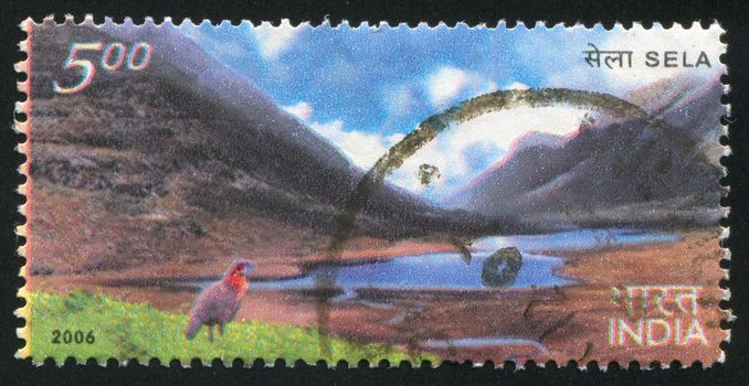 INDIA - CIRCA 2006: stamp printed by India, shows Sela lake, circa 2006