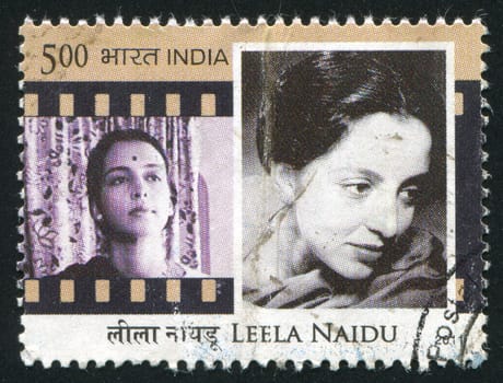 INDIA - CIRCA 2011: stamp printed by India, shows actress Leela Naidu, circa 2011