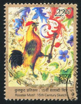 INDIA - CIRCA 2003: stamp printed by India, shows picture of rooster, circa 2003