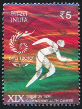 INDIA - CIRCA 2010: stamp printed by India, shows runner, circa 2010