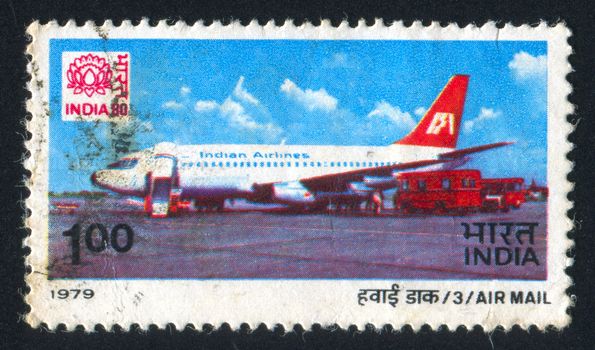 INDIA - CIRCA 1979: stamp printed by India, shows standing airplane, circa 1979