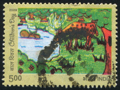 INDIA - CIRCA 2009: stamp printed by India, shows Deer, circa 2009