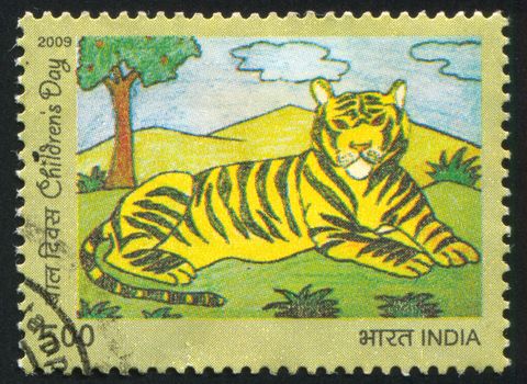 INDIA - CIRCA 2009: stamp printed by India, shows tiger, circa 2009