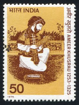 INDIA - CIRCA 1975: stamp printed by India, shows poet Ameer Khusrau, circa 1975
