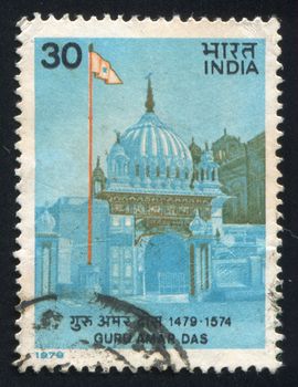 INDIA - CIRCA 1979: stamp printed by India, shows Gurdwara Baoli Shrine, circa 1979