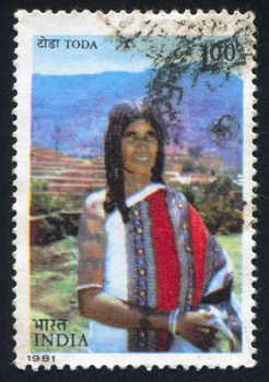 INDIA - CIRCA 1981: stamp printed by India, shows Toda, circa 1981