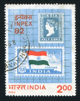 INDIA - CIRCA 1982: stamp printed by India, shows stamps, circa 1982