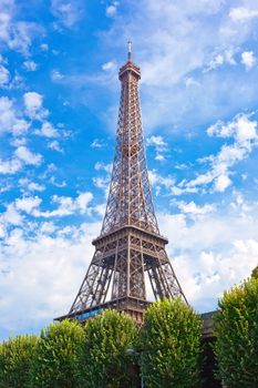 Beautiful view of famous Eiffel Tower in Paris, France