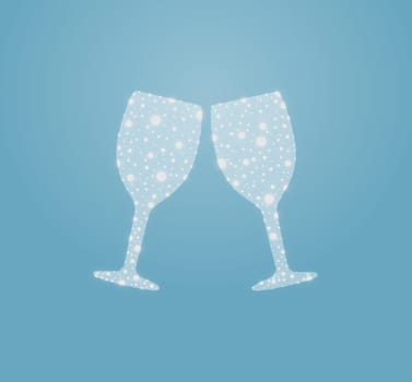 Illustration of two abstract wine glasses