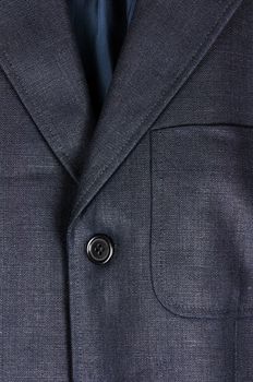 Blue linen jacket detail