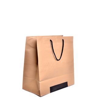 brown paper bag isolated on white background
