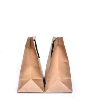 brown paper bag isolated on white background