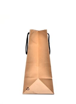 brown paper bag isolated on white background