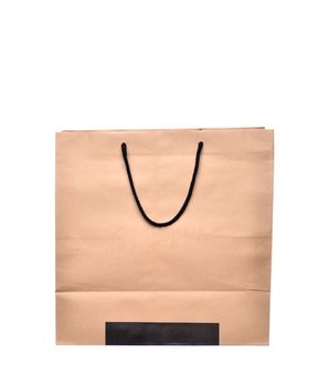 brown paper bag isolated on white background