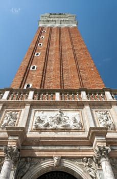 St Mark's Campanile, bell tower. Campanile di San Marco, Venice.