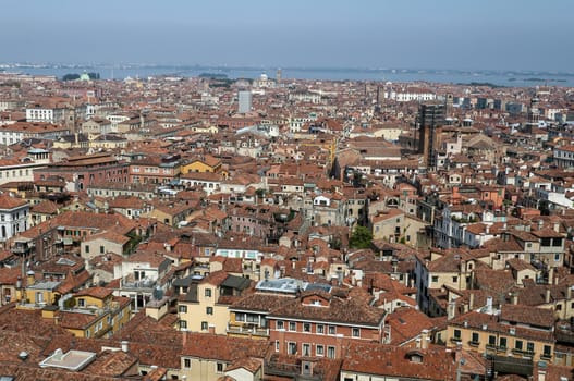 High angle view of Venice, in Italy.